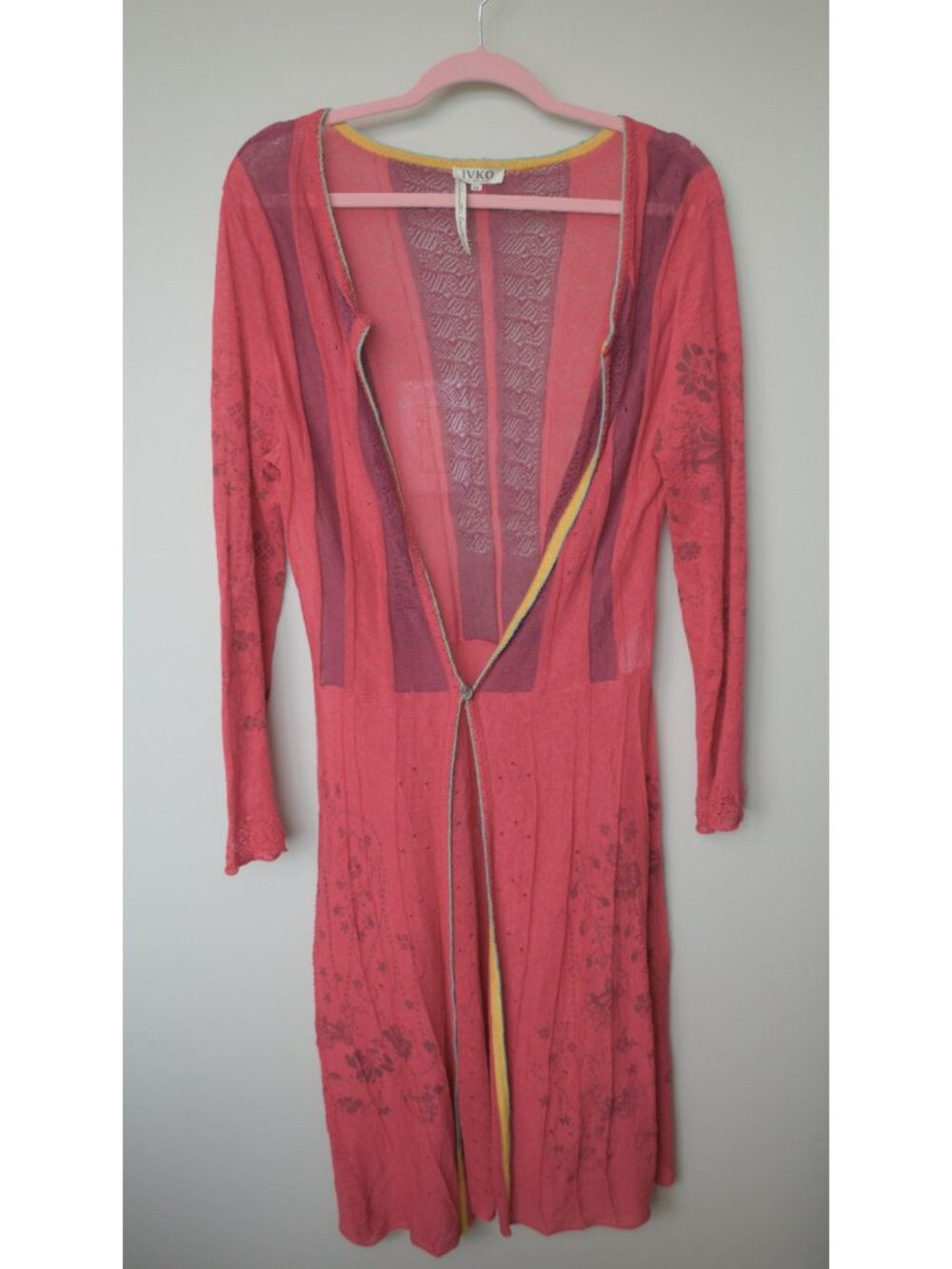 IVKO pink linen long cardigan size 44